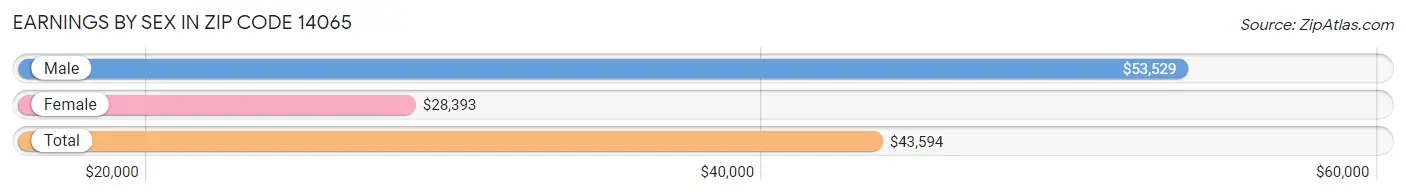 Earnings by Sex in Zip Code 14065