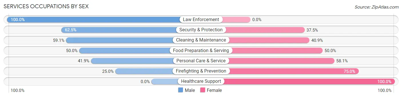 Services Occupations by Sex in Zip Code 14066