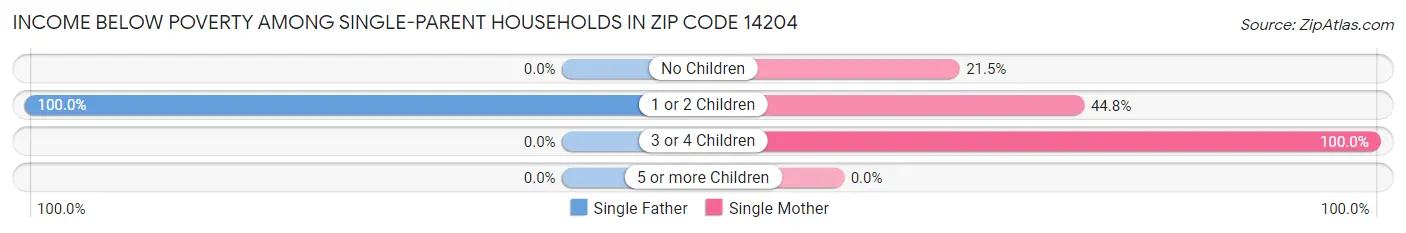 Income Below Poverty Among Single-Parent Households in Zip Code 14204