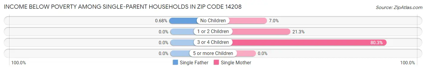 Income Below Poverty Among Single-Parent Households in Zip Code 14208