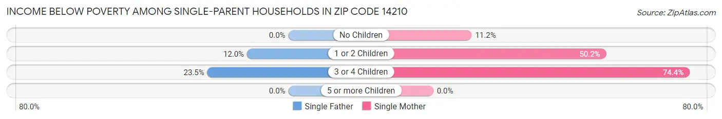 Income Below Poverty Among Single-Parent Households in Zip Code 14210