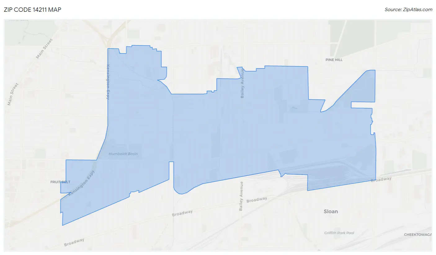 Zip Code 14211 Map