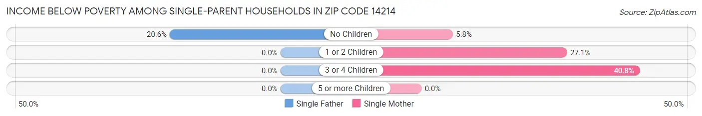 Income Below Poverty Among Single-Parent Households in Zip Code 14214