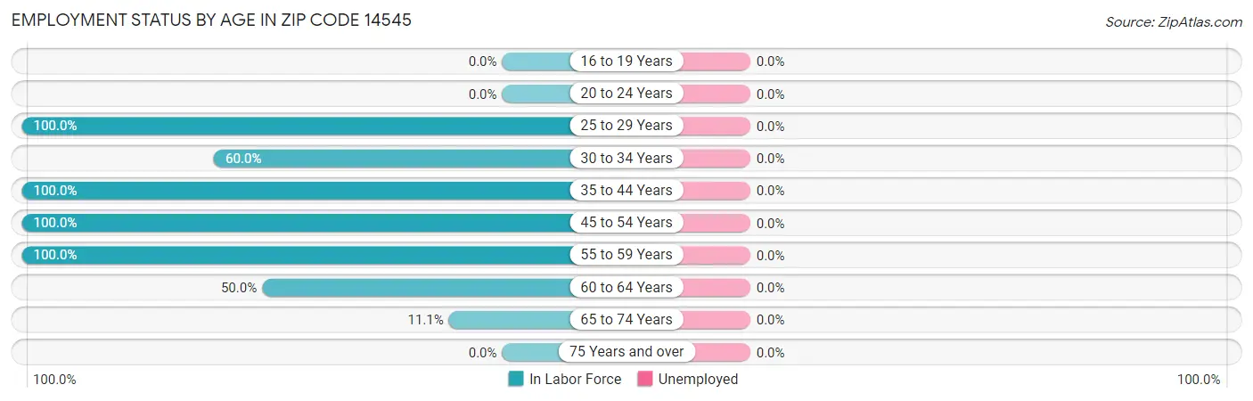 Employment Status by Age in Zip Code 14545