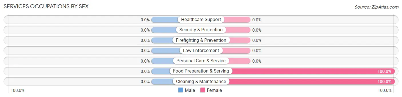 Services Occupations by Sex in Zip Code 14545