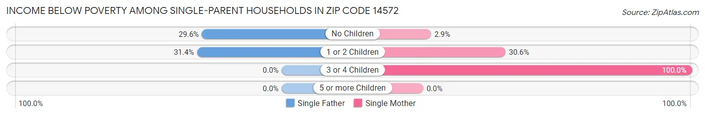 Income Below Poverty Among Single-Parent Households in Zip Code 14572