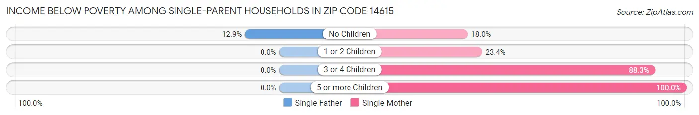Income Below Poverty Among Single-Parent Households in Zip Code 14615