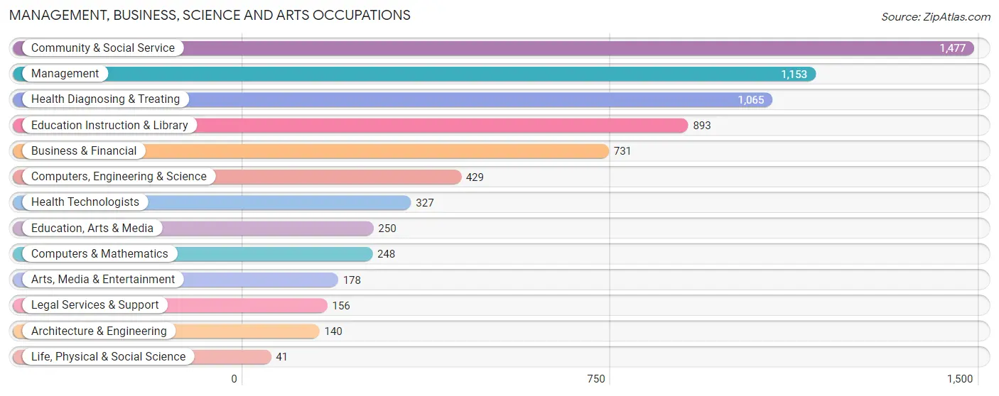 Management, Business, Science and Arts Occupations in Zip Code 14616