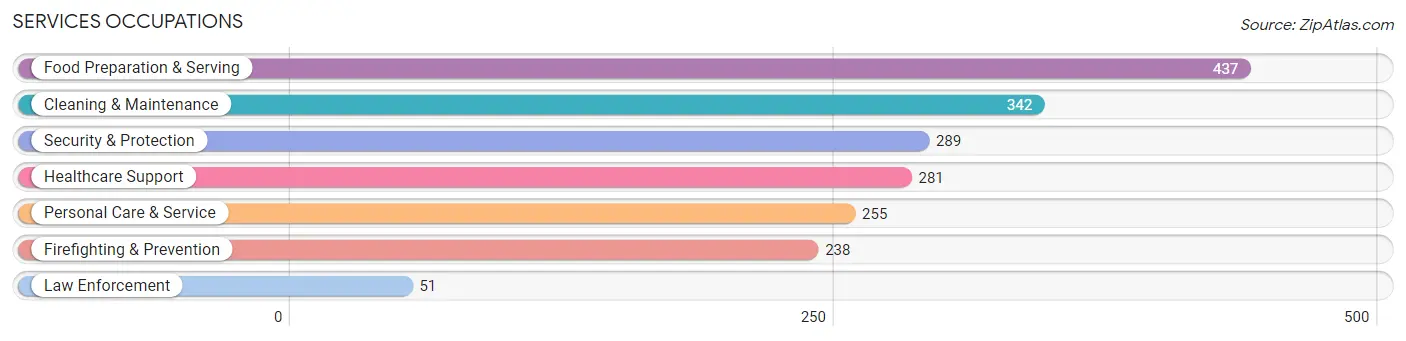 Services Occupations in Zip Code 14617