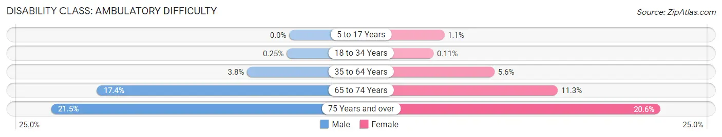 Disability in Zip Code 14623: <span>Ambulatory Difficulty</span>