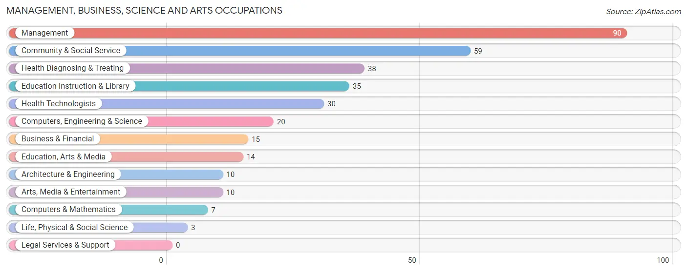 Management, Business, Science and Arts Occupations in Zip Code 14781