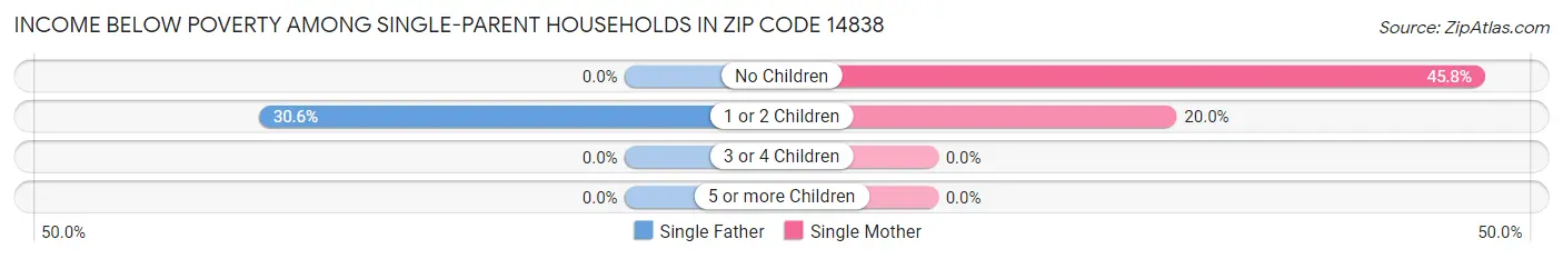 Income Below Poverty Among Single-Parent Households in Zip Code 14838