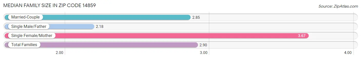 Median Family Size in Zip Code 14859