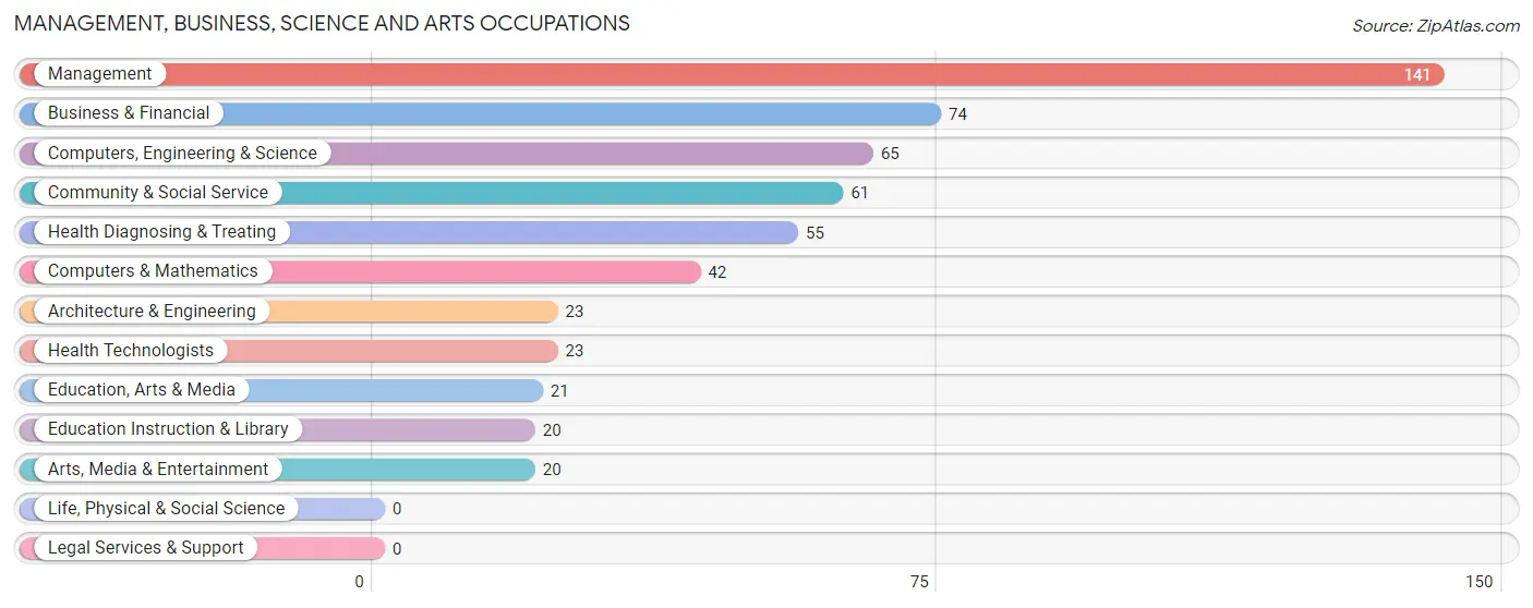 Management, Business, Science and Arts Occupations in Zip Code 15035