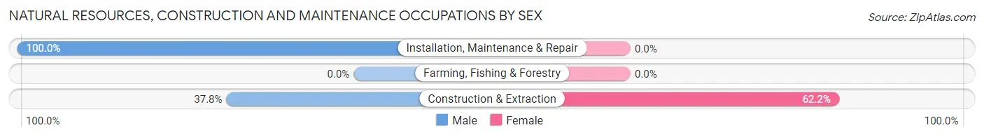 Natural Resources, Construction and Maintenance Occupations by Sex in Zip Code 15049