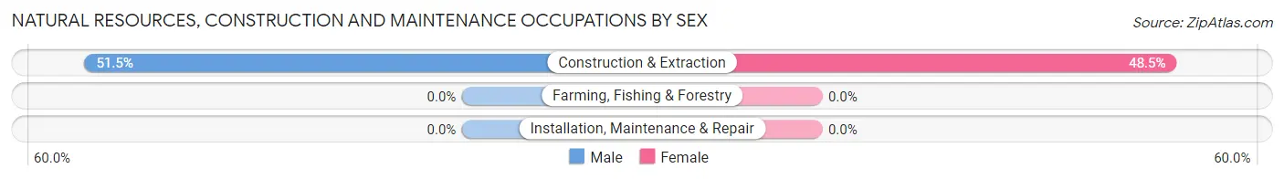 Natural Resources, Construction and Maintenance Occupations by Sex in Zip Code 15054