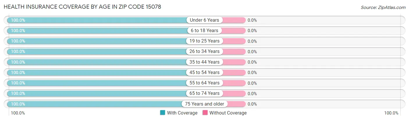 Health Insurance Coverage by Age in Zip Code 15078