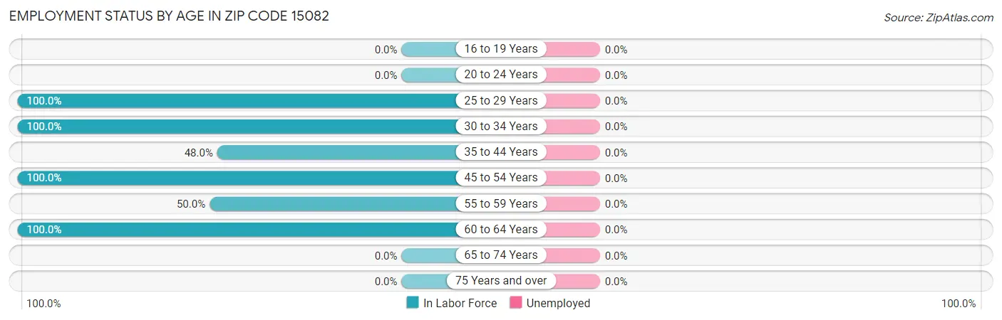 Employment Status by Age in Zip Code 15082