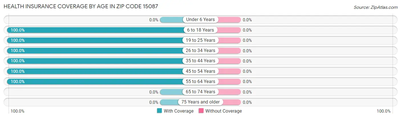 Health Insurance Coverage by Age in Zip Code 15087