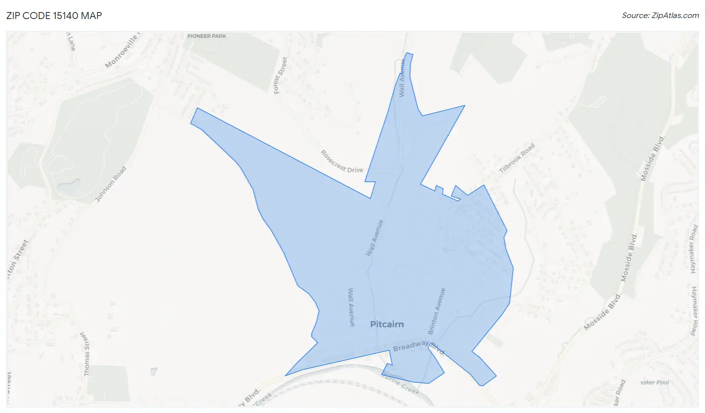 Zip Code 15140 Map