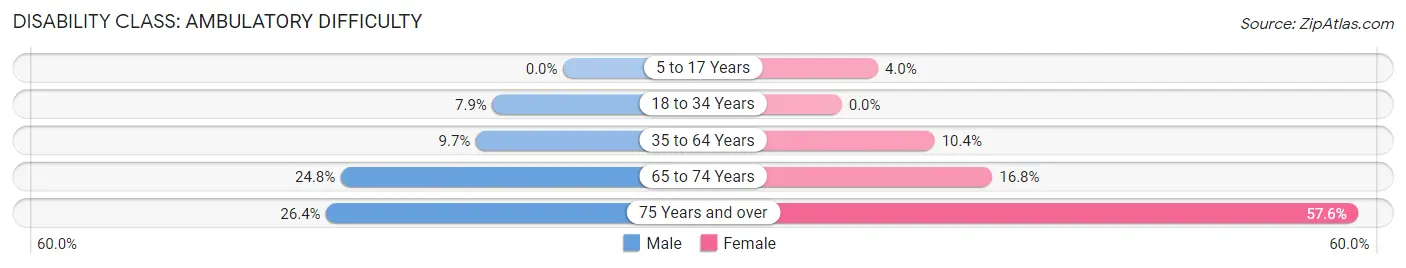 Disability in Zip Code 15207: <span>Ambulatory Difficulty</span>