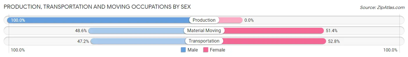 Production, Transportation and Moving Occupations by Sex in Zip Code 15208