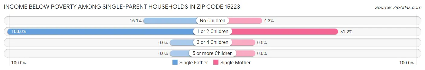 Income Below Poverty Among Single-Parent Households in Zip Code 15223