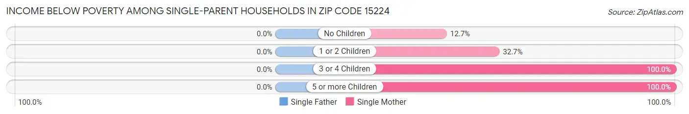 Income Below Poverty Among Single-Parent Households in Zip Code 15224