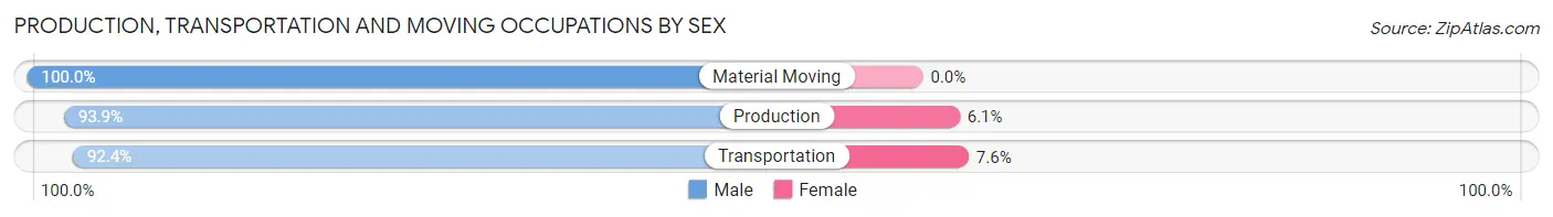 Production, Transportation and Moving Occupations by Sex in Zip Code 15241