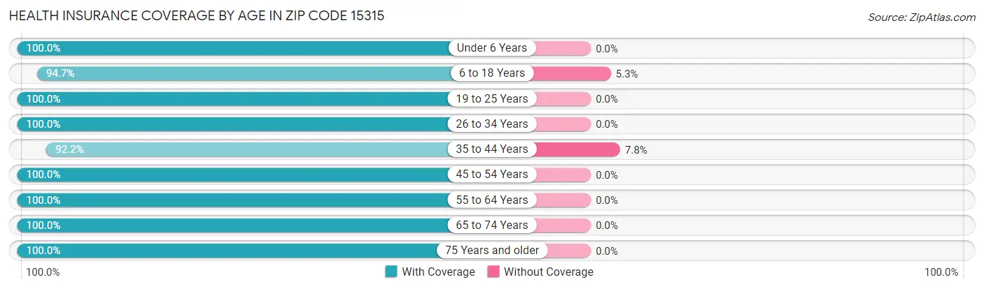 Health Insurance Coverage by Age in Zip Code 15315