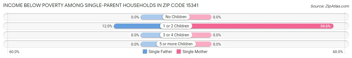 Income Below Poverty Among Single-Parent Households in Zip Code 15341