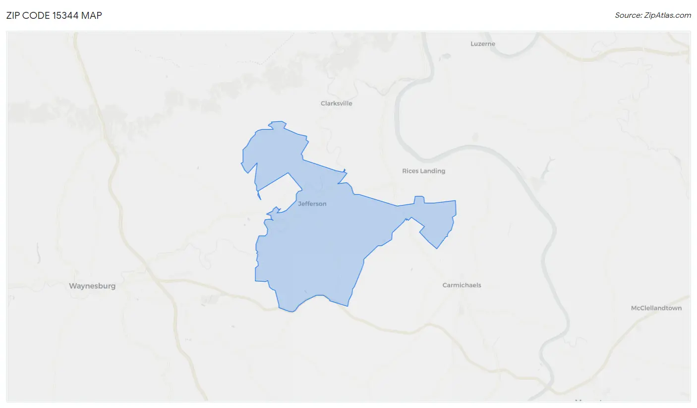 Zip Code 15344 Map