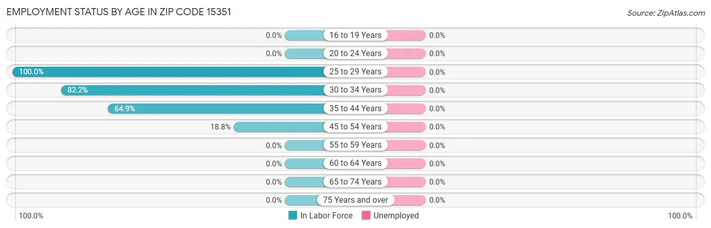 Employment Status by Age in Zip Code 15351