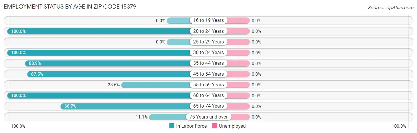 Employment Status by Age in Zip Code 15379