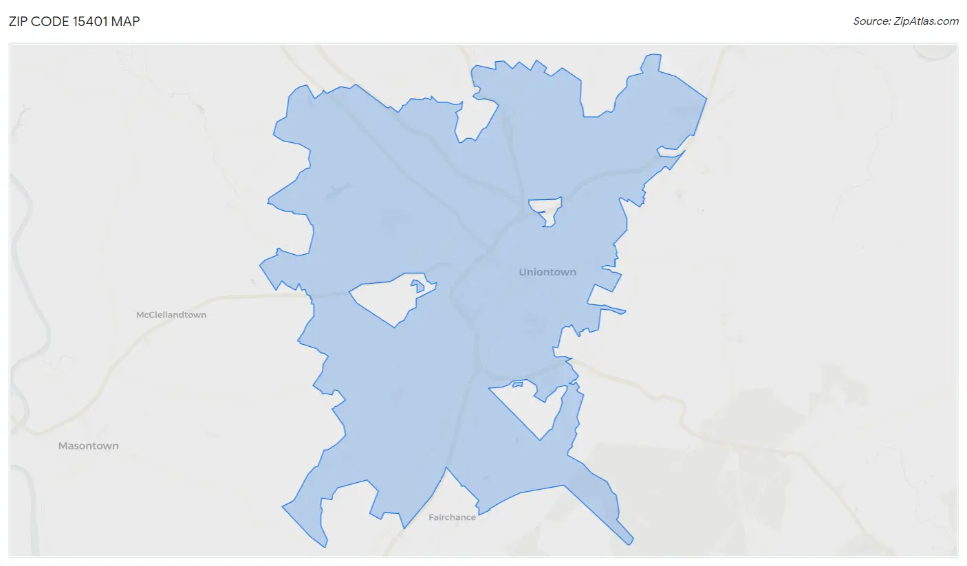 Zip Code 15401 Map