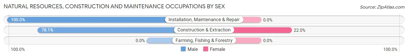 Natural Resources, Construction and Maintenance Occupations by Sex in Zip Code 15442