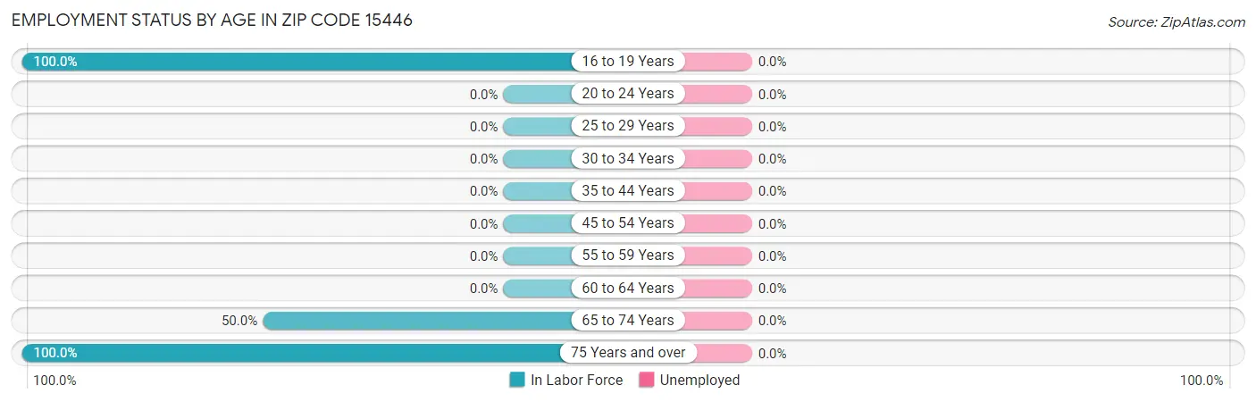 Employment Status by Age in Zip Code 15446