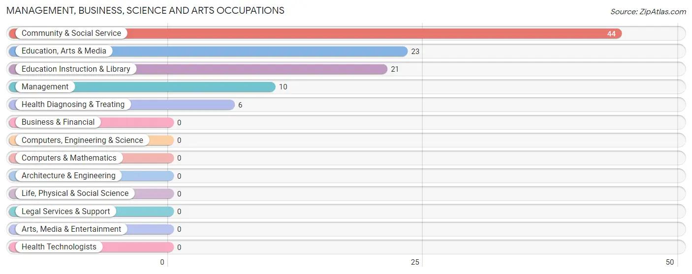 Management, Business, Science and Arts Occupations in Zip Code 15451