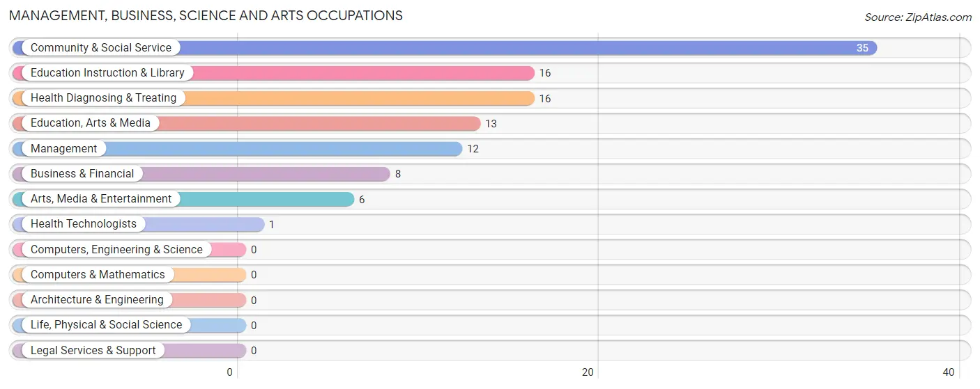 Management, Business, Science and Arts Occupations in Zip Code 15483