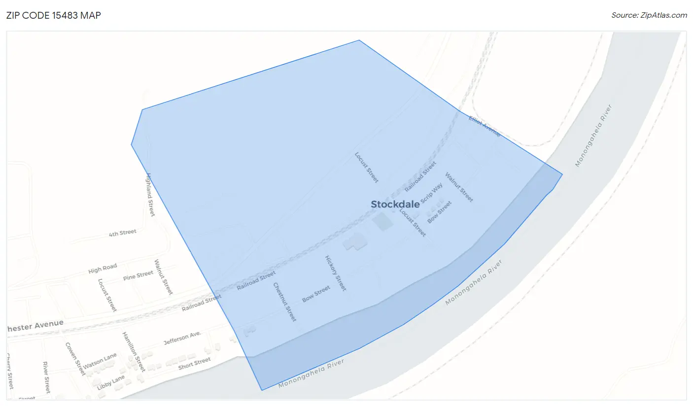 Zip Code 15483 Map