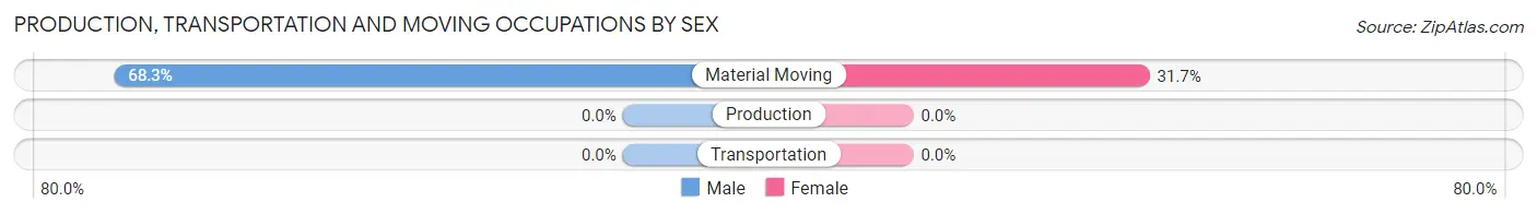 Production, Transportation and Moving Occupations by Sex in Zip Code 15539