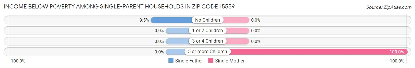 Income Below Poverty Among Single-Parent Households in Zip Code 15559