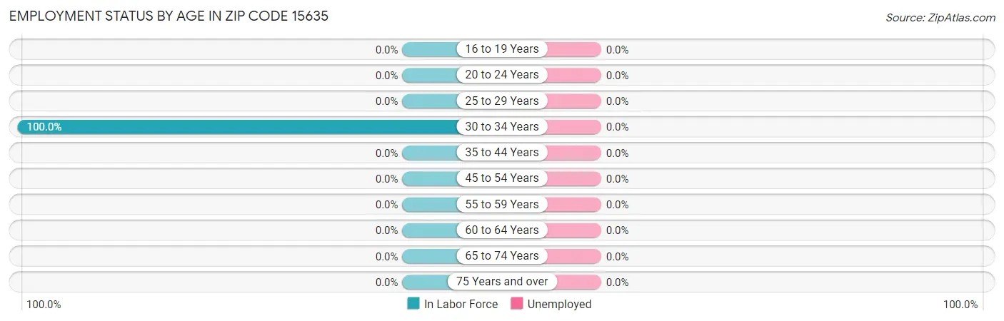 Employment Status by Age in Zip Code 15635