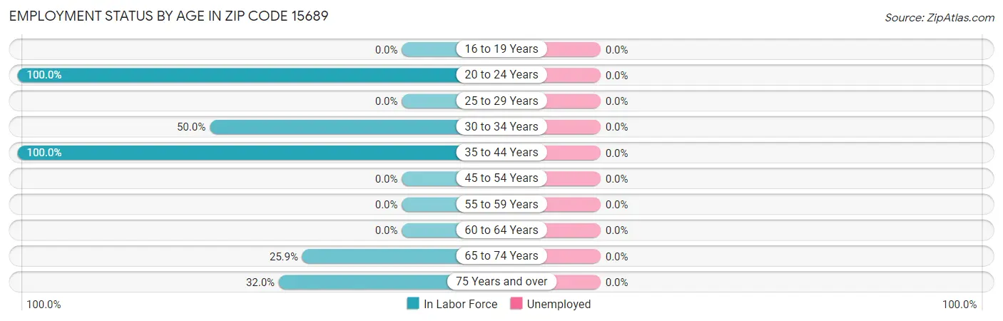 Employment Status by Age in Zip Code 15689