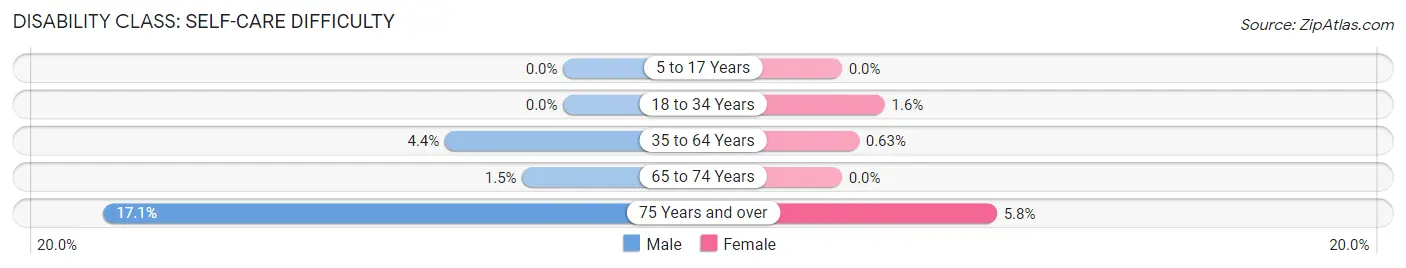 Disability in Zip Code 15732: <span>Self-Care Difficulty</span>