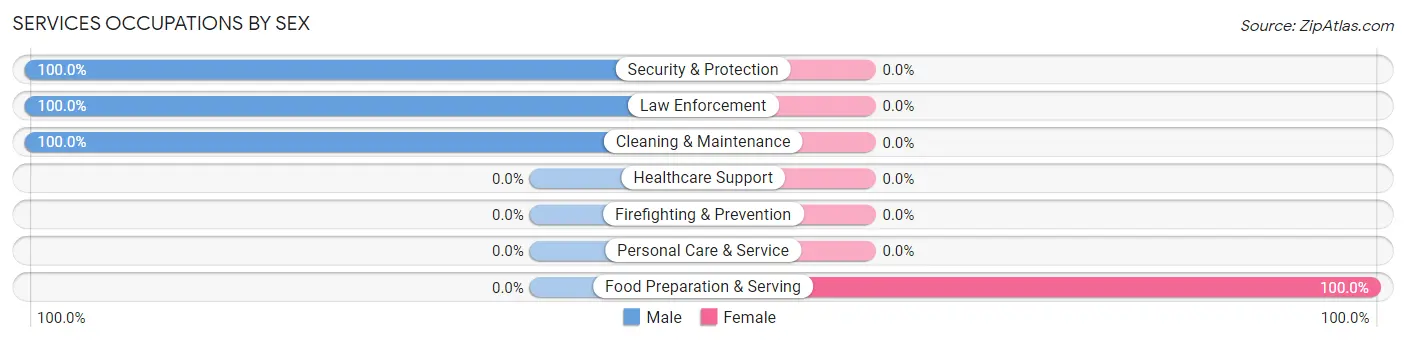 Services Occupations by Sex in Zip Code 15741