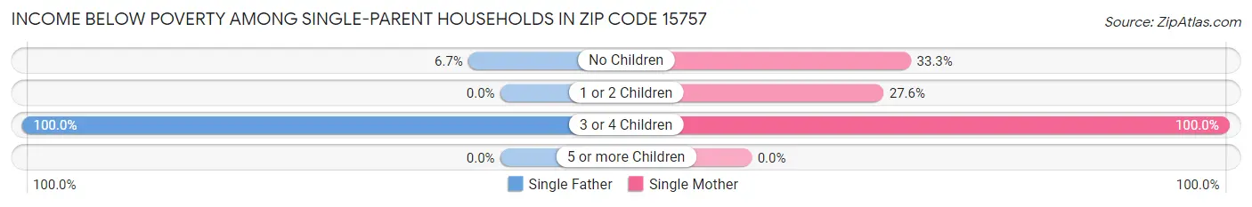 Income Below Poverty Among Single-Parent Households in Zip Code 15757