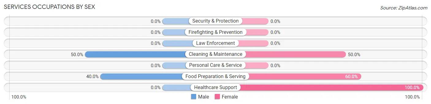 Services Occupations by Sex in Zip Code 15778