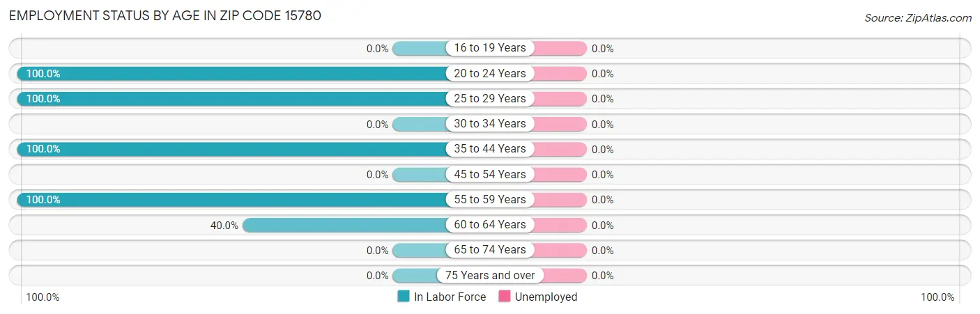 Employment Status by Age in Zip Code 15780