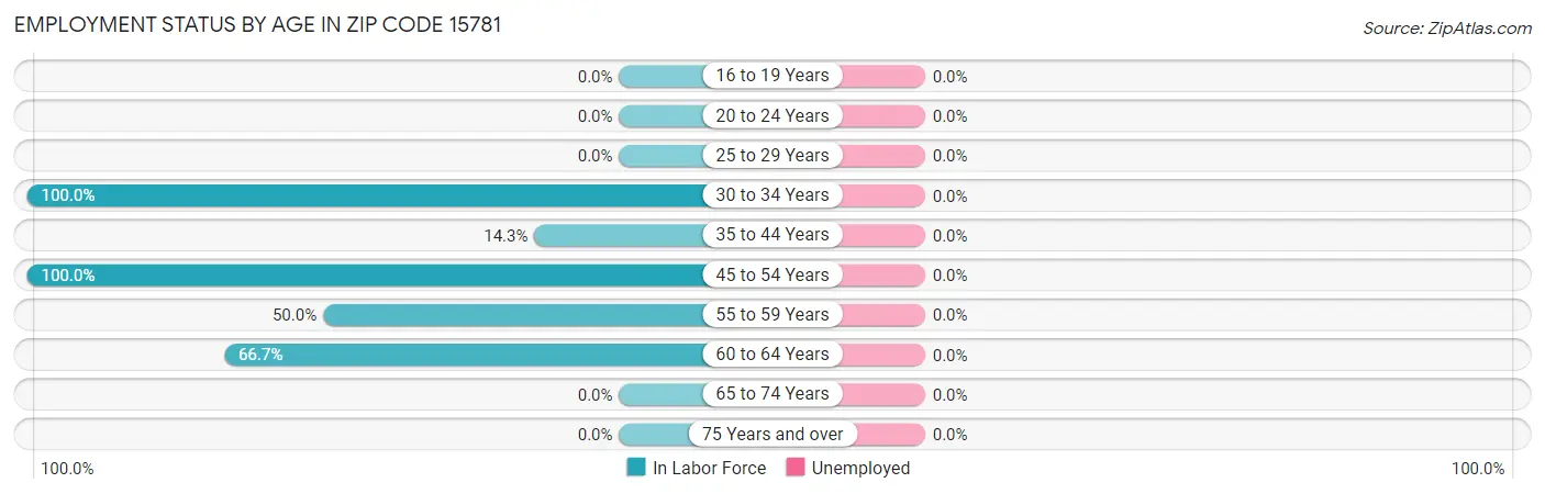 Employment Status by Age in Zip Code 15781
